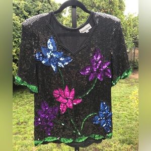 Vintage Sequined Formal Top